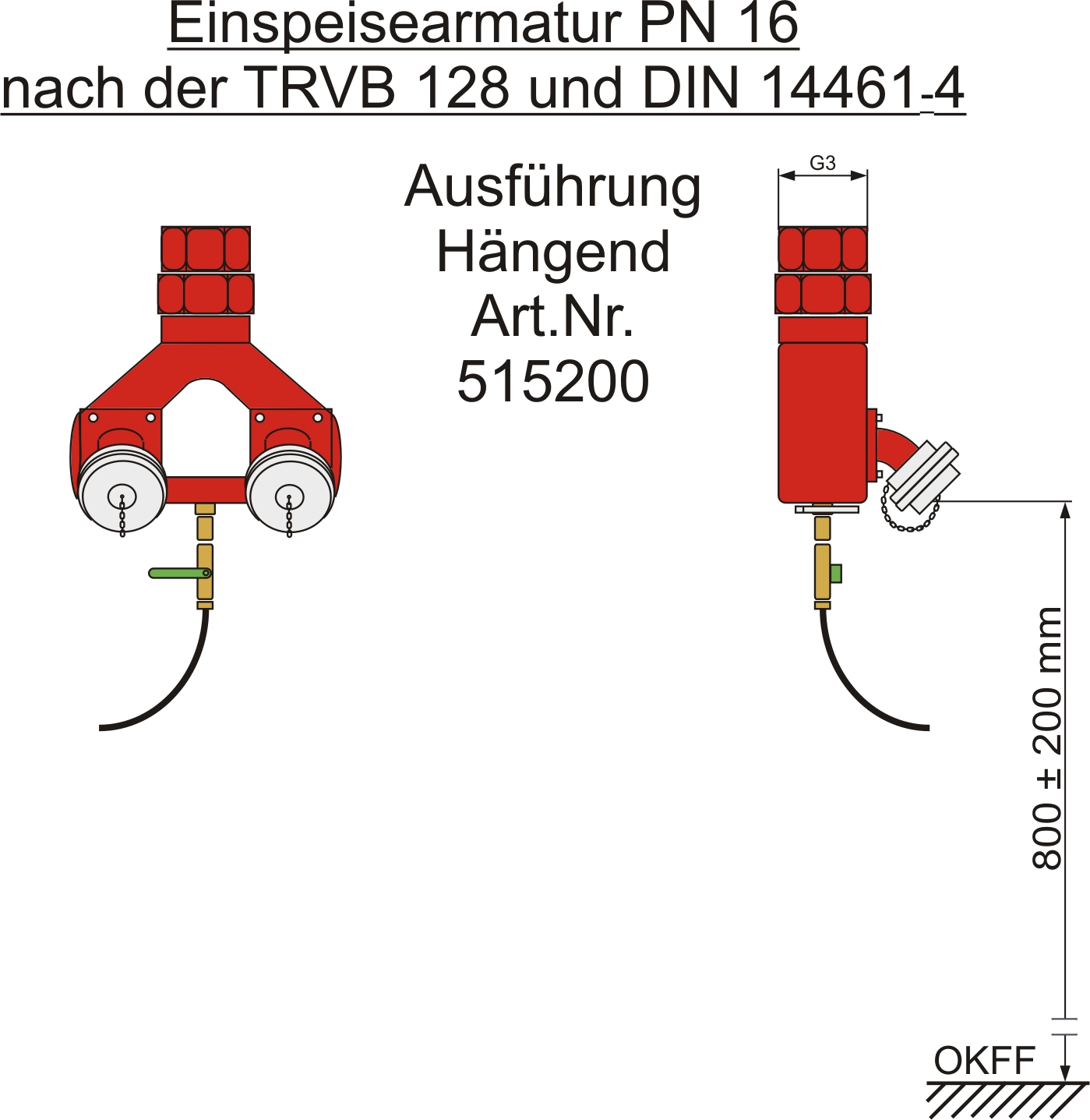 515200 Grafik Einspeisearmatur hängend. 515200 Grafik Einspeisearmatur hängend.